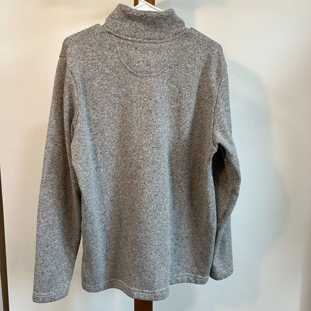 Wrangler Authentics 1/4 Zip Fleece Pullover Mens Medium Gray Sweater